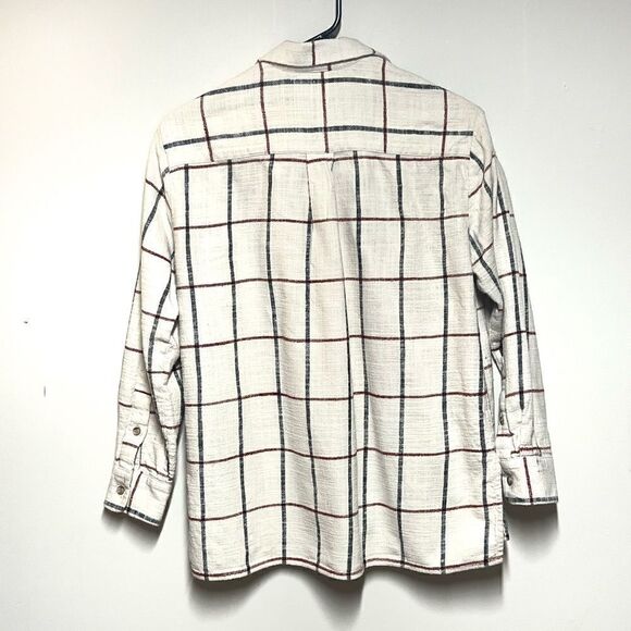 Madewell Flannel Oversized Ex-Boyfriend Plaid Flannel Shirt Womens Sz S - Picture 3 of 7